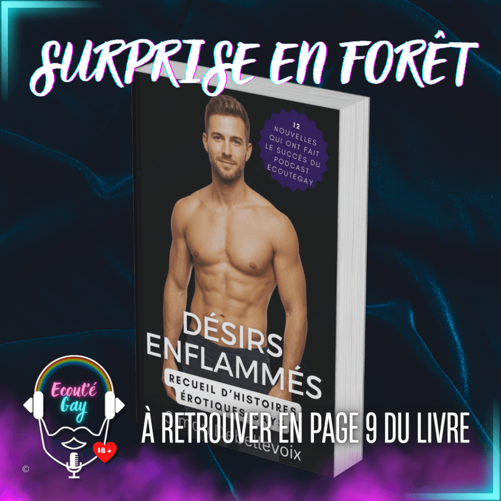 Surprise en forêt Désirs Enflammés Simon Debellevoix podcast Écoutegay livre érotique gay page 9 homme musclé torse nu recueil histoires érotiques.